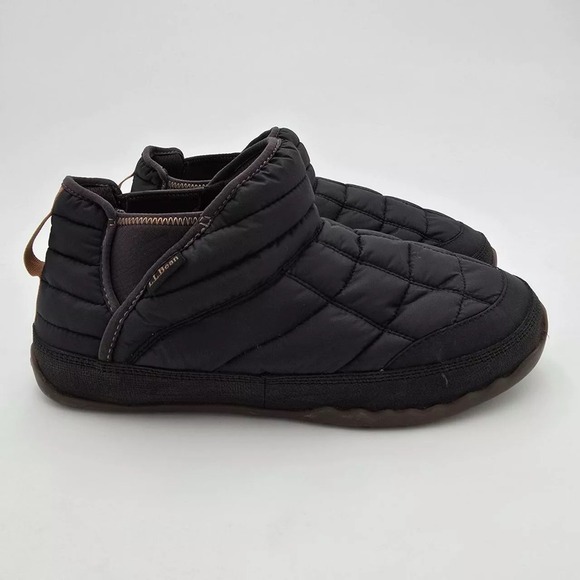 LL Bean Mountain Classic Quilted Ankle Boots II Men's Size 10 Black Slip On - Picture 1 of 7